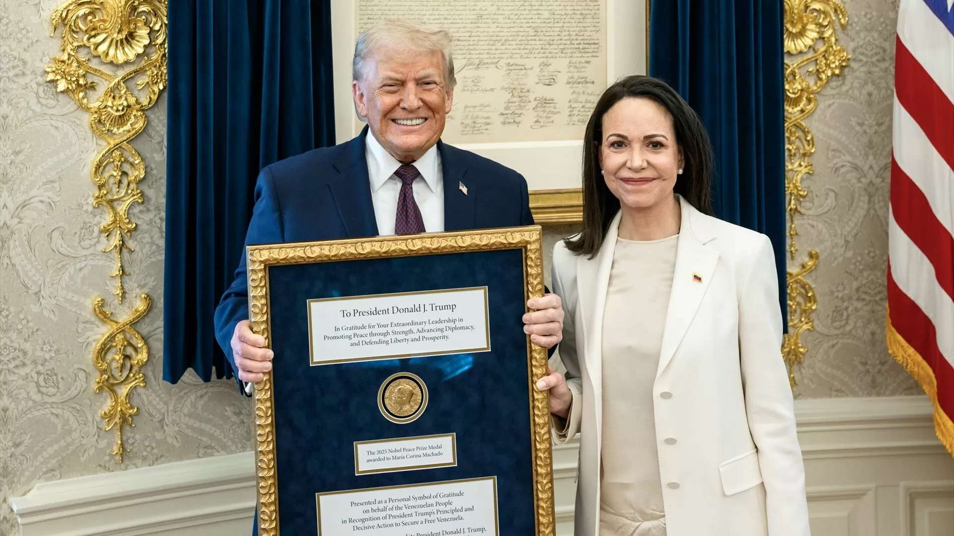 "Prémio da Paz é inseparável do laureado": Instituto Nobel reage à oferta de Corina Machado a Trump