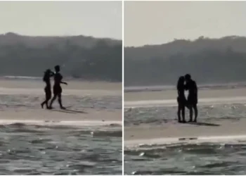 Bruna Marquezine e Shawn Mendes são vistos aos beijos em praia